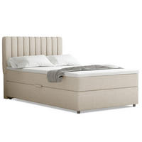 BOXBETT Everest 120 x 200 cm Einzelbett mit hochwertiger Bonell-Matratze und Topper - Beige, Holz (120/200cm) - Panda Möbel