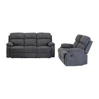 COUCHGARNITUR - 5 Personen - stoff - anthrazitgrau Tolzano - Anthrazit, Textil/Metall (201/100/96cm) - Vente-Unique