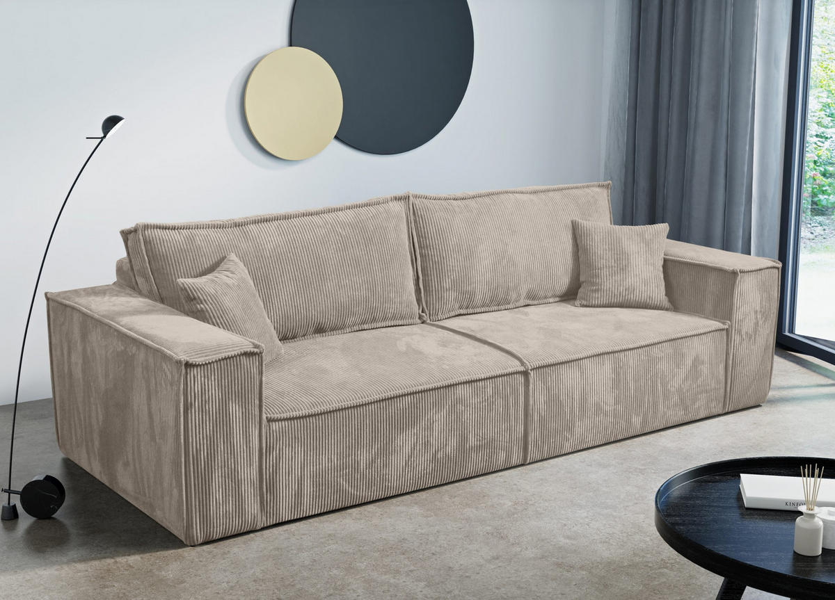 SCHLAFSOFA Sekwana Beige (Poso 2) - Beige, Textil (255/85/105cm) - Fedve