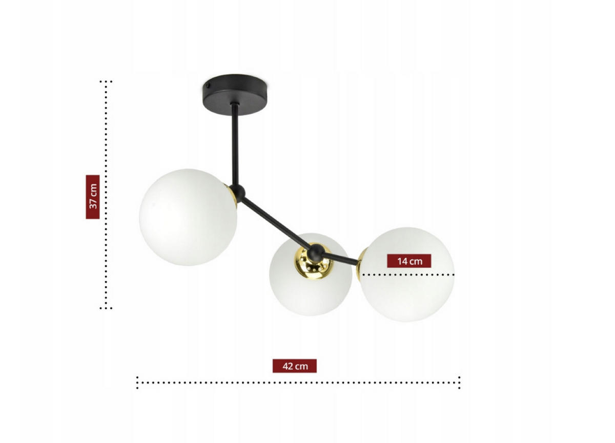 PENDELLEUCHTE Milano Spot - Goldfarben/Schwarz, Glas/Metall (42/42/37cm) - kiki design