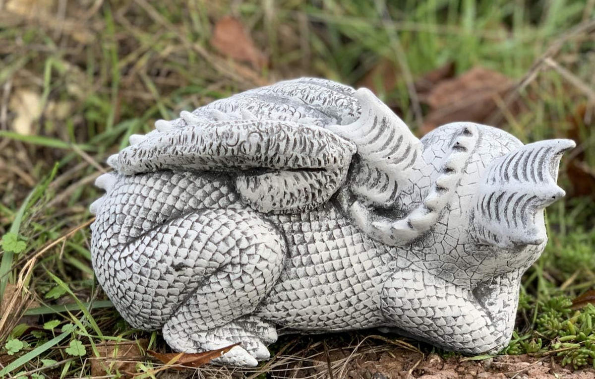 STEINFIGUR Drache Rudolfo frostfest wetterfest Gartenfigur - Grau, Stein (23/13/13cm) - stoneandstyle