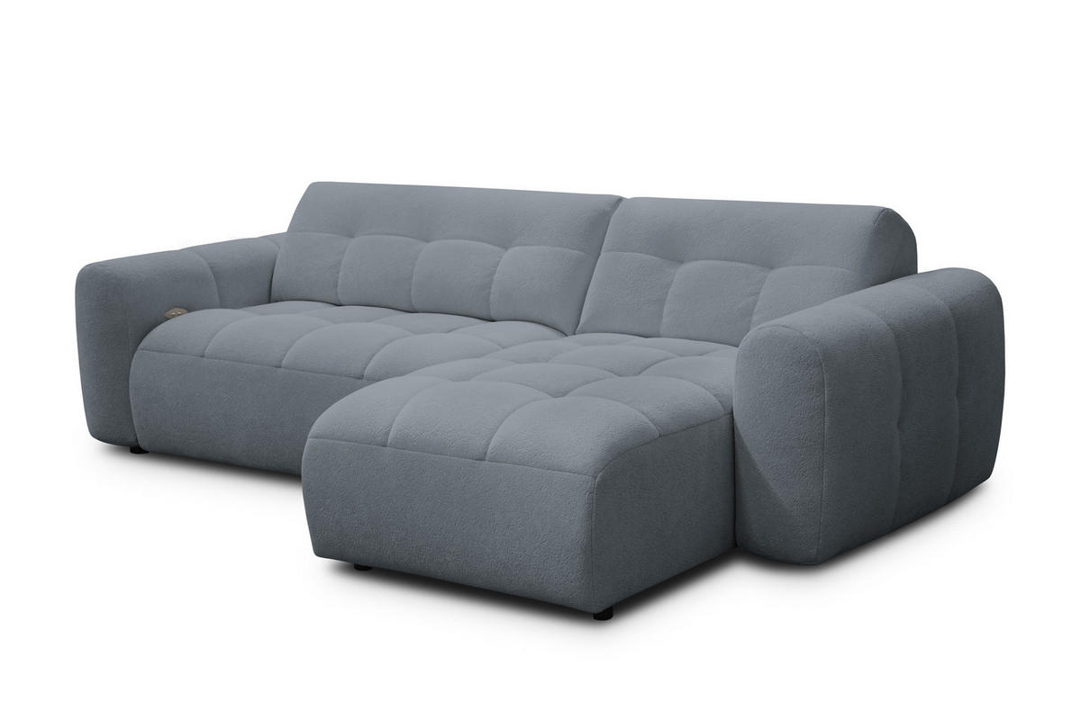 ECKSOFA LUMERO 4-Sitzer RECHTS, graphitfarben - Schwarz/Graphitfarben, Holz/Textil (275/166cm) - Courtois Laville