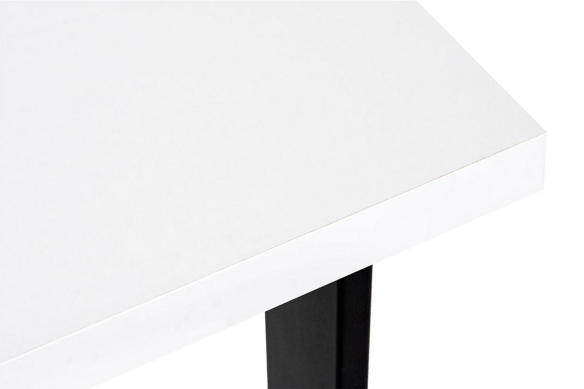 ESSTISCH CETO rechteckig Loft-Stile, weiß - Schwarz/Weiß, Holz/Metall (80/125/77cm) - KONSIMO®