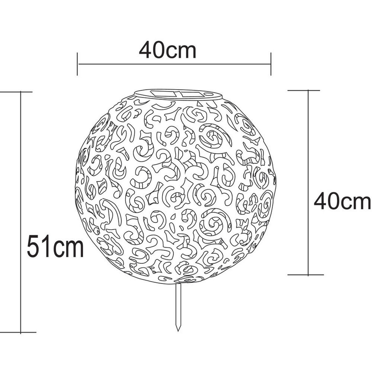 LED AUSSENLEUCHTE Kugel Silber - Silberfarben, Metall (40/40/50cm) - Globo Lighting