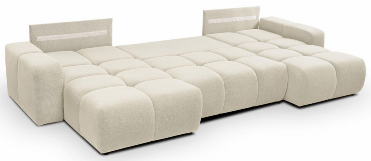 ECKSOFA Beige Curio 09 Mit Schlaffunktion Ausziehbar - Beige, Textil (359/177cm) - Sepro Meble