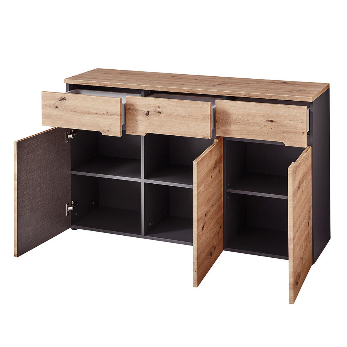 SIDEBOARD Manresa-36 - Braun, Holzwerkstoff (135/82/38cm) - Lomado