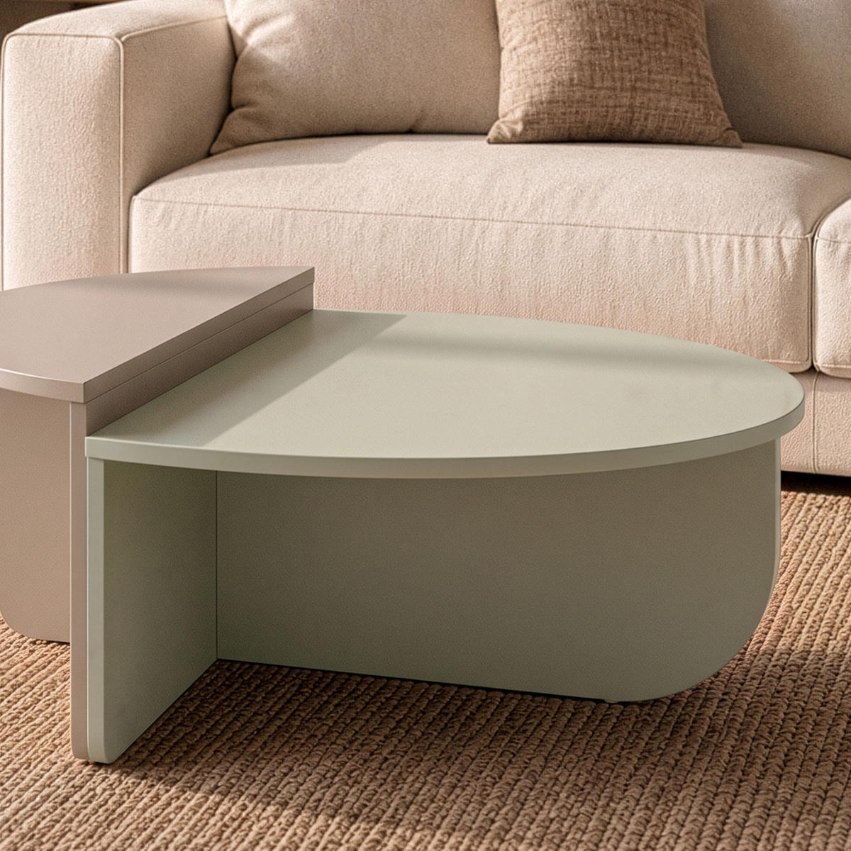 COUCHTISCH (2er-Set) orion 35/90/90 cm - Grün, Holzwerkstoff (90/90/35cm) - Calicosy