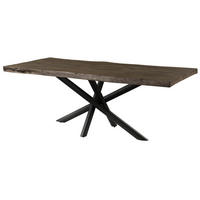 BAUMTISCH Mango 180x90x76 grau lackiert / Mikado-Beine anthrazit matt FREEFORM 5 - Anthrazit/Grau, Holz (180/90/76cm) - Massivmoebel24