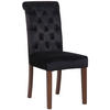 ESSZIMMERSTUHL Lisbon Samt, Gestell Kautschukholz Braun Schwarz - Schwarz/Braun, Holz/Textil (45/98/63cm) - TPFLiving