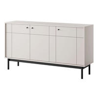 SIDEBOARD Japandies Greige 154 cm - Beige/Schwarz, Holz/Holzwerkstoff (153.5/83.5/39cm) - Selsey