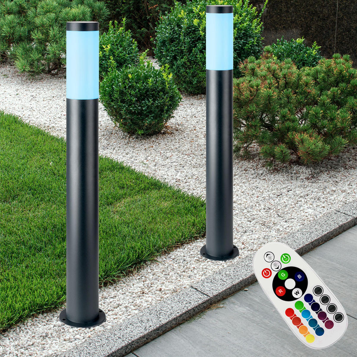 LED STEHLEUCHTE Edelstahl Anthrazit - Anthrazit, Metall (7.6/11/80cm)