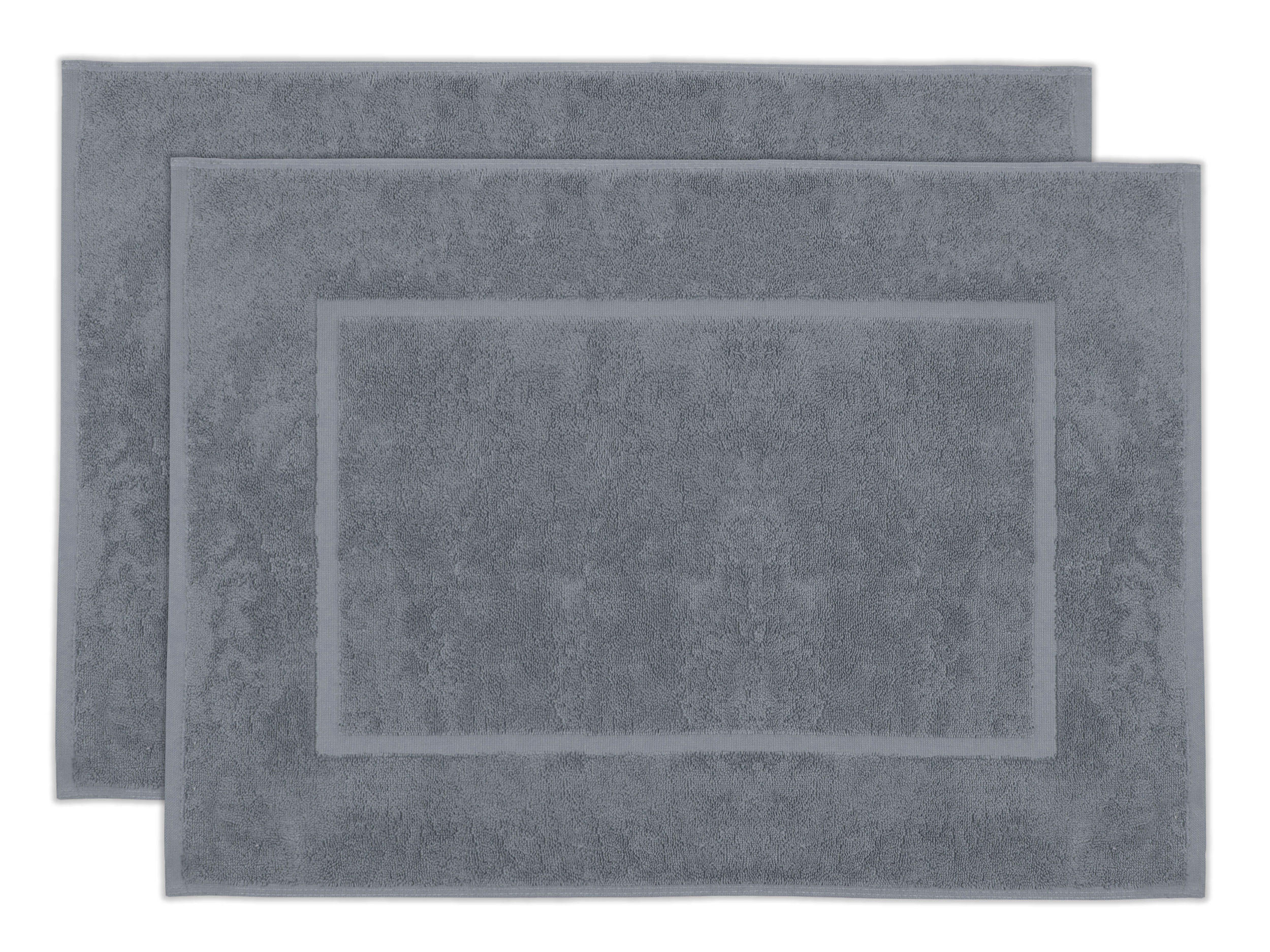 BADEMATTE, 2er-Set, 50x70 cm, 100% Baumwolle - Grau, Textil (50/70cm) - Zollner