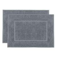 BADEMATTE, 2er-Set, 50x70 cm, 100% Baumwolle - Grau, Textil (50/70cm) - Zollner