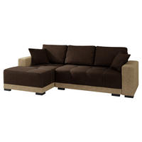 ECKSOFA Dallas, Seite: Links - Beige/Schwarz, Holz/Textil (240/140cm) - MIRJAN24