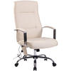 CHEFSESSEL Stoff Creme - Chromfarben/Creme, Textil/Metall (63/114/72cm) - CLP