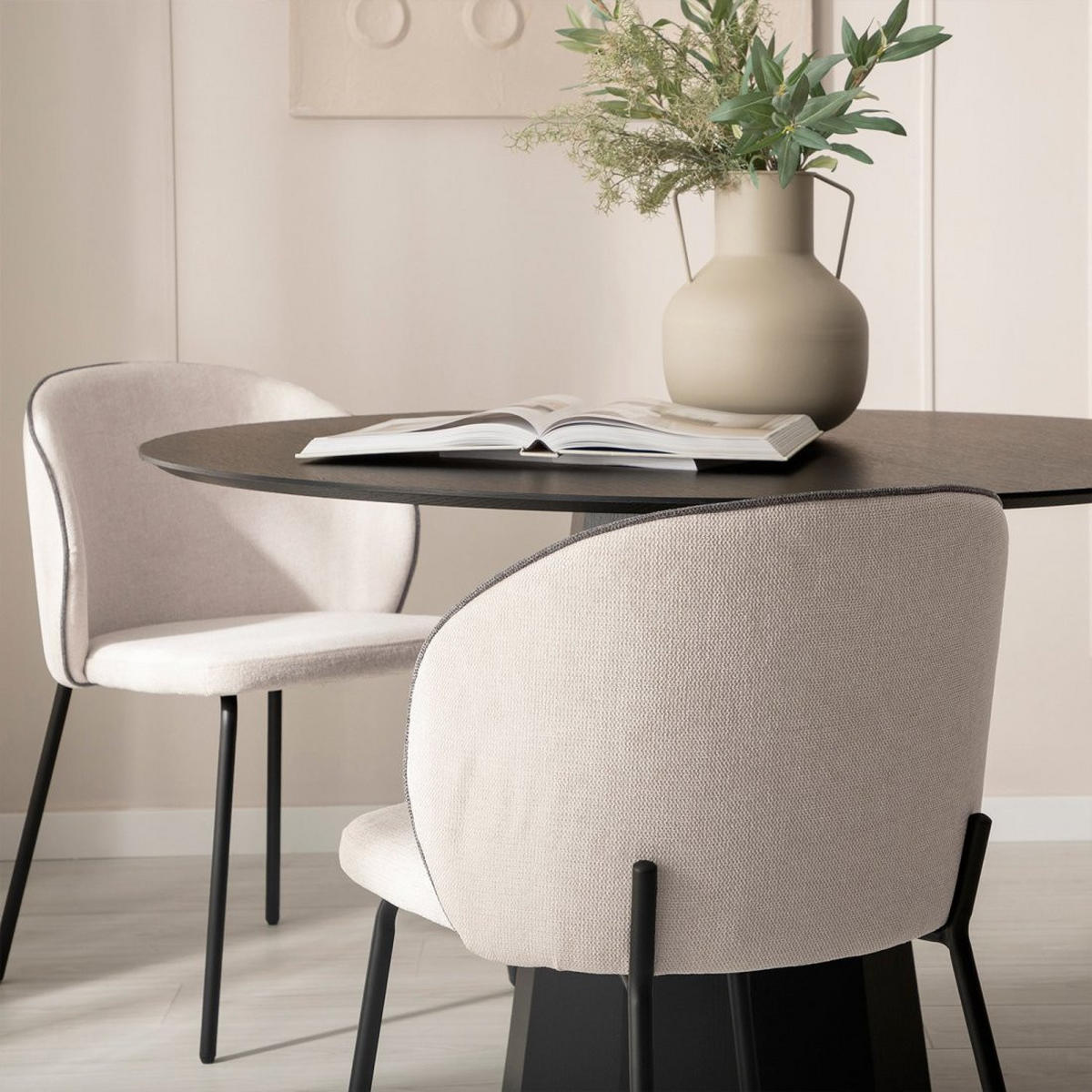 ESSZIMMERSTUHL Norah Beige 49 cm x 80 cm 4er-Set - Beige, Textil (49/80/56cm) - Klast Home