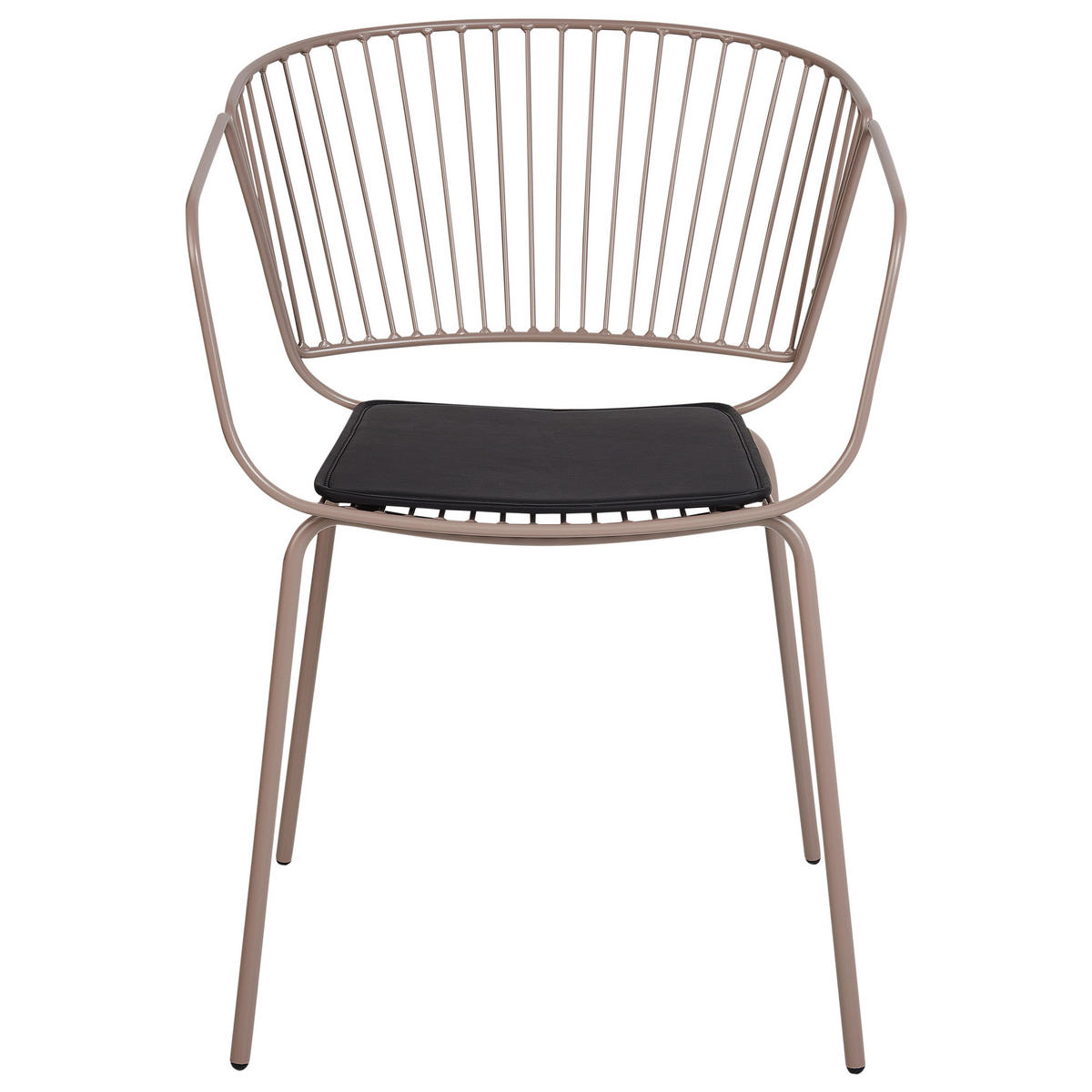 FÉMSZÉK 2 darabos Szett Bézs Rigby - bézs/fekete, fém (54/77/49cm) - Beliani