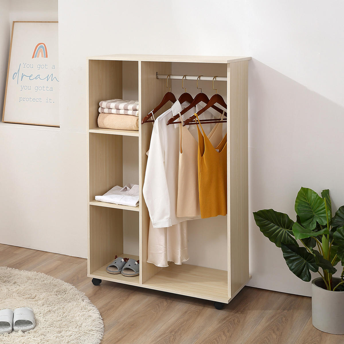 KLEIDERSCHRANK Braun 1 Stück - Braun, Holz (40/128/80cm) - GiPP
