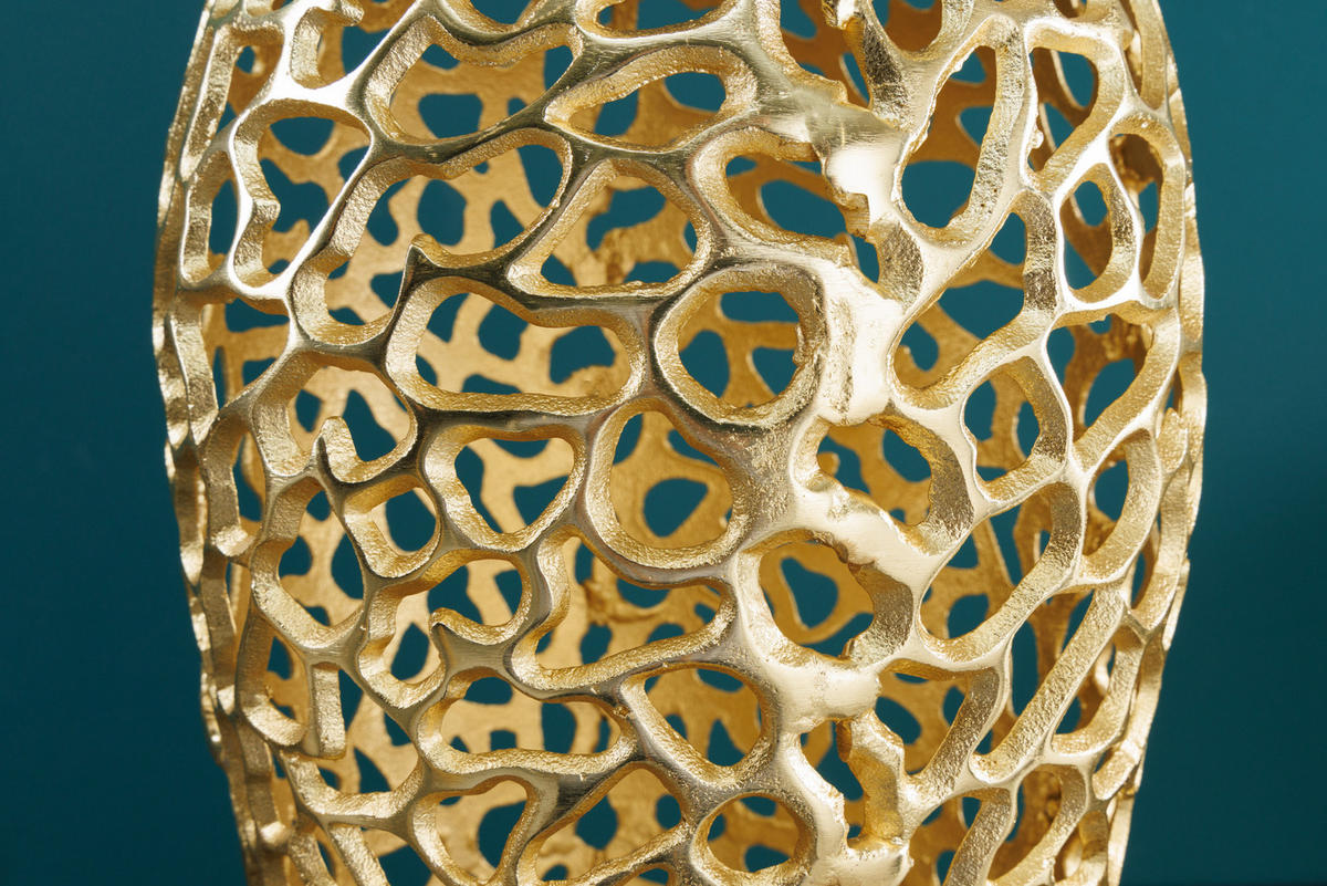 BODENVASE ABSTRACT LEAF Metall Gold 64 cm - Goldfarben, Metall (64cm) - riess-ambiente