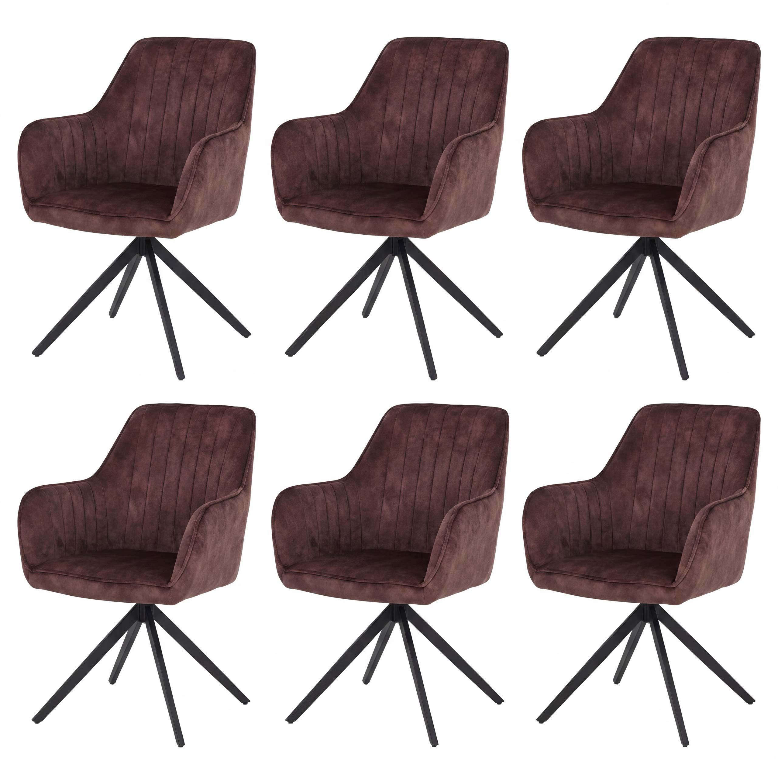 ESSZIMMERSTUHL Braun 6er-Set - Braun, Textil (57/85/60cm) - MCW