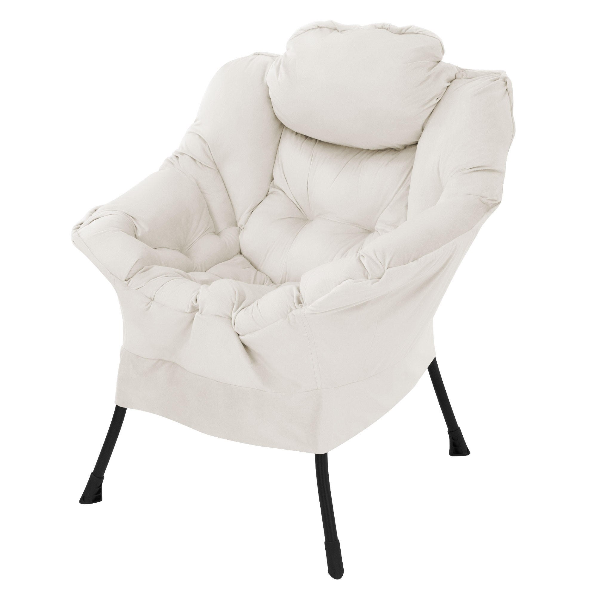 RELAXSESSEL Samt Creme - Creme, Metall (97/95/82cm) - ML-DESIGN