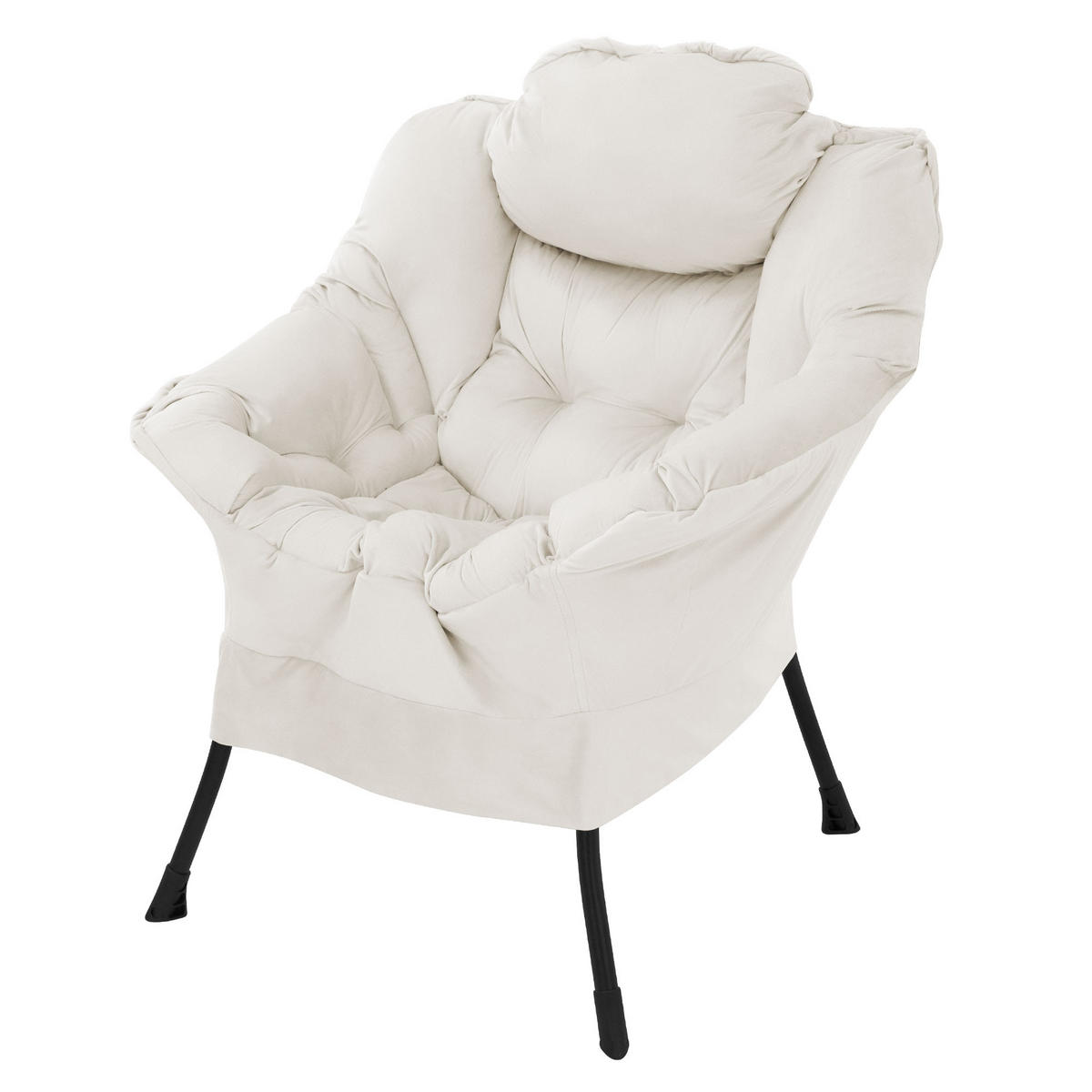 RELAXSESSEL Samt Creme - Creme, Metall (97/95/82cm) - ML-DESIGN