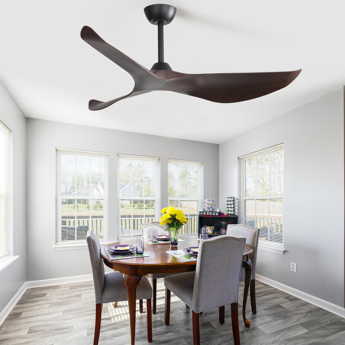 DECKENVENTILATOR 38Zoll Ohne Licht Leiser DC Motor ABS Flügel - Schwarz, Kunststoff (96.5/96.5/27cm) - CASIVA