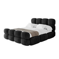 POLSTERBETT mit Bettkasten, Fußteil und Lattenrost, Boxbett ohne Matratze - NOMA-Z 140x200 Schwarz - Schwarz, Holzwerkstoff/Textil (140/200cm) - ALTDECOR