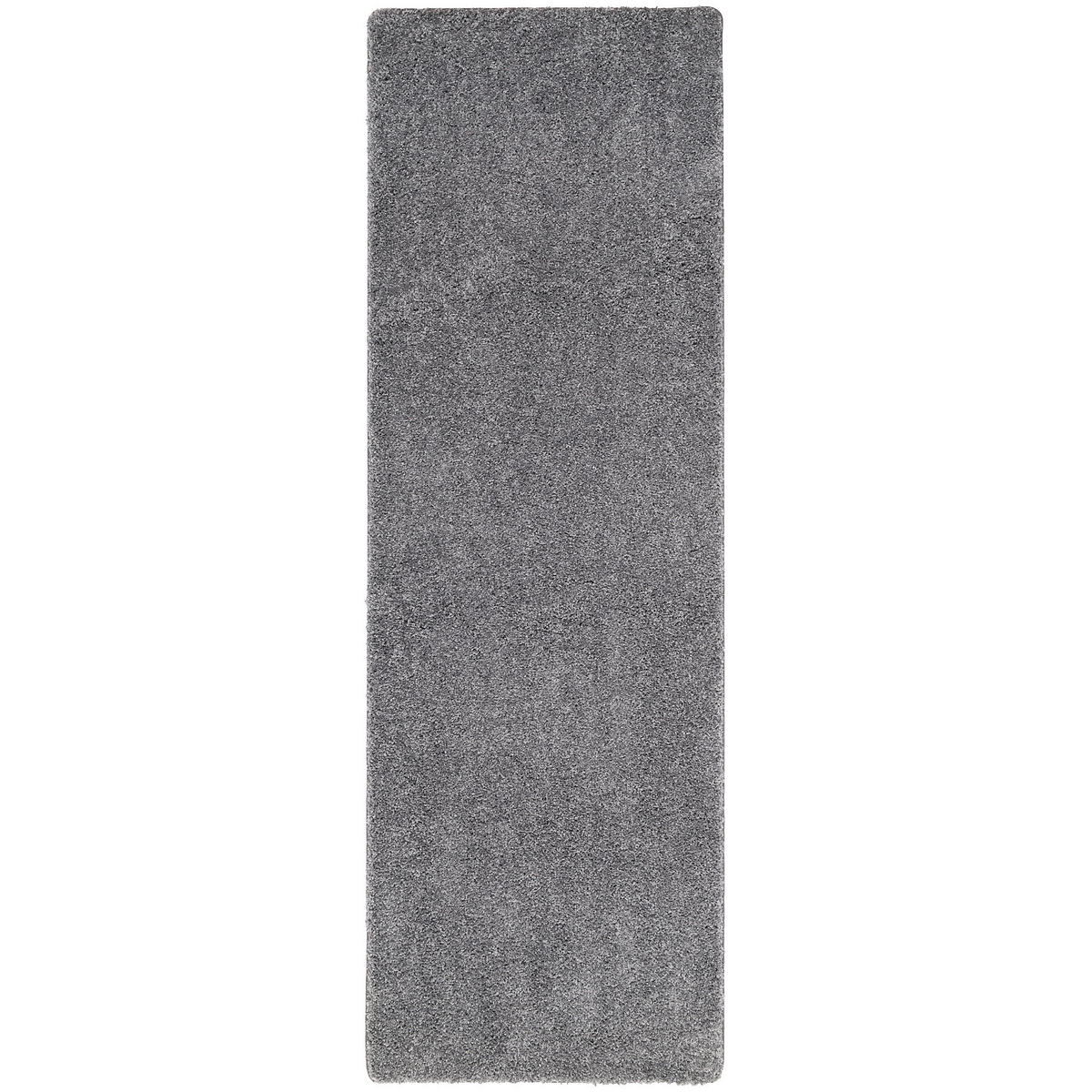 LUXUS HOCHFLOR LANGFLOR LÄUFER TEPPICH MILANO - Grau, Textil (80/400cm) - Snapstyle