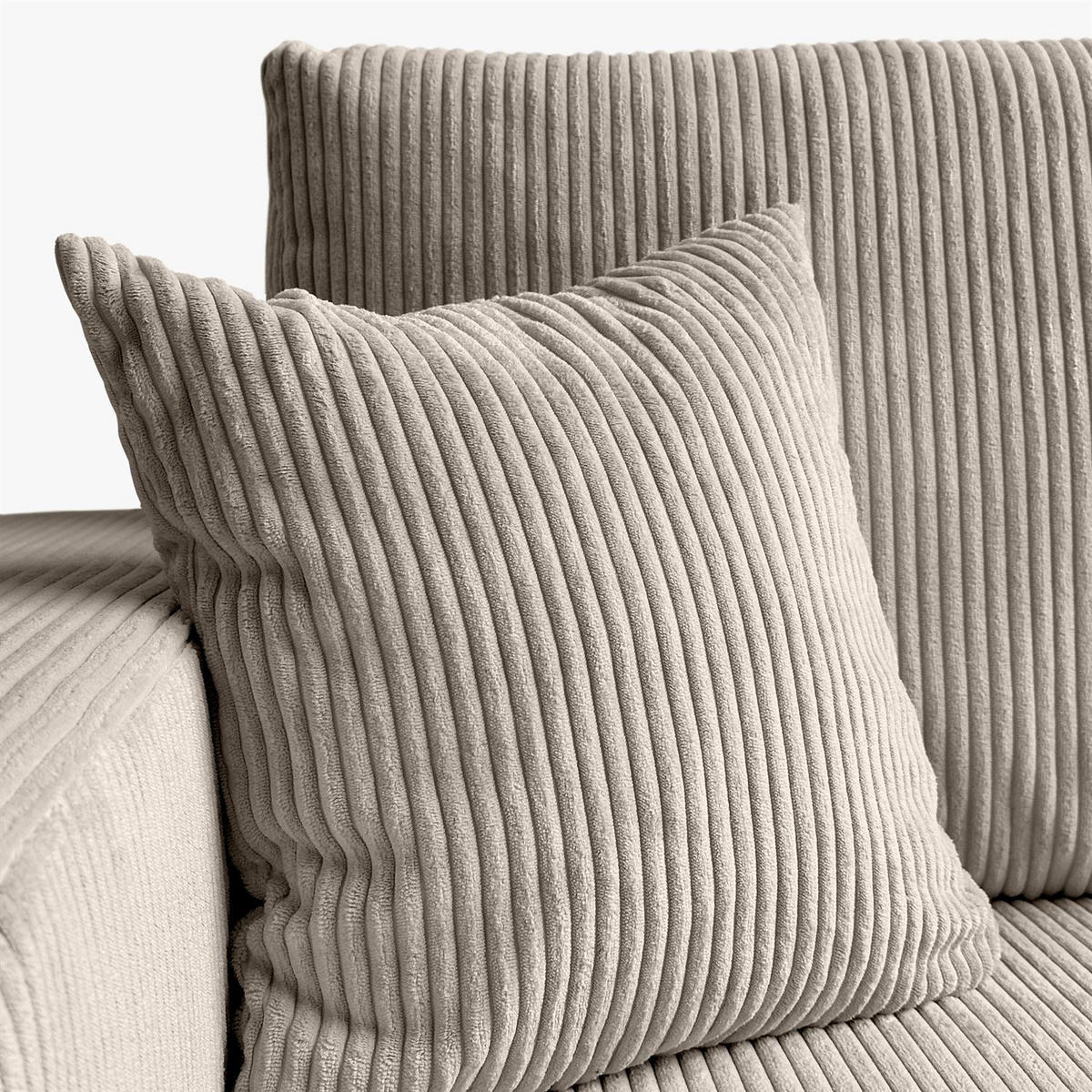 ECKSOFA Gepolstertes PRESTIGE XL mit Schlaffunktion und Bettkasten, Poso 02 - Beige, Textil (277/143cm) - Lookway