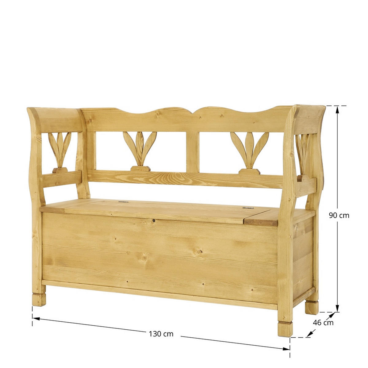 SITZBANK aus Massivholz MEXICANA - Honig, Holz (130/90/46cm) - Seart