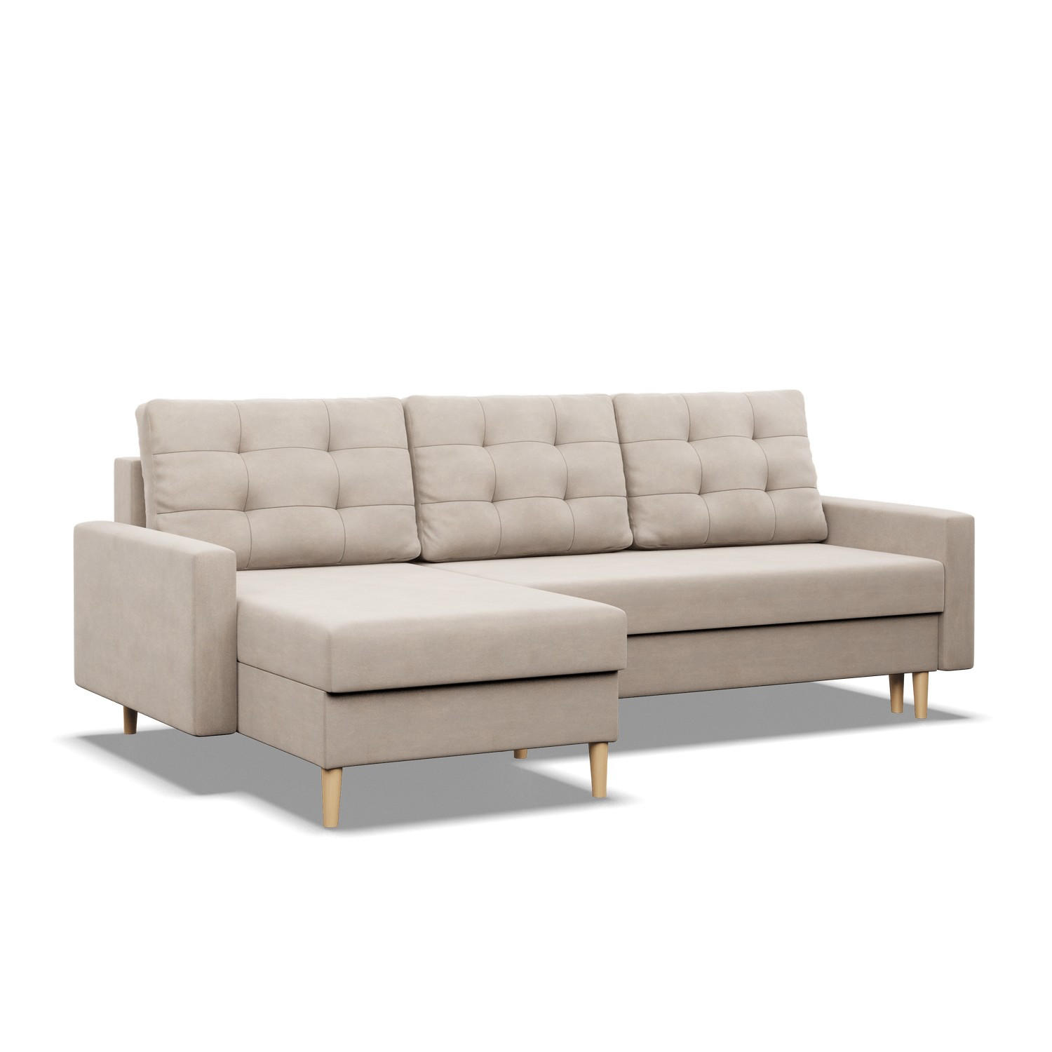 ECKSOFA MIT SCHLAFFUNKTION BLANK, Beige - Beige, Textil (223/140cm) - Mebligo