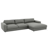 ECKSOFA mit Schlaffunktion - Dunkelgrau, Kunststoff/Textil (303/176cm) - home24