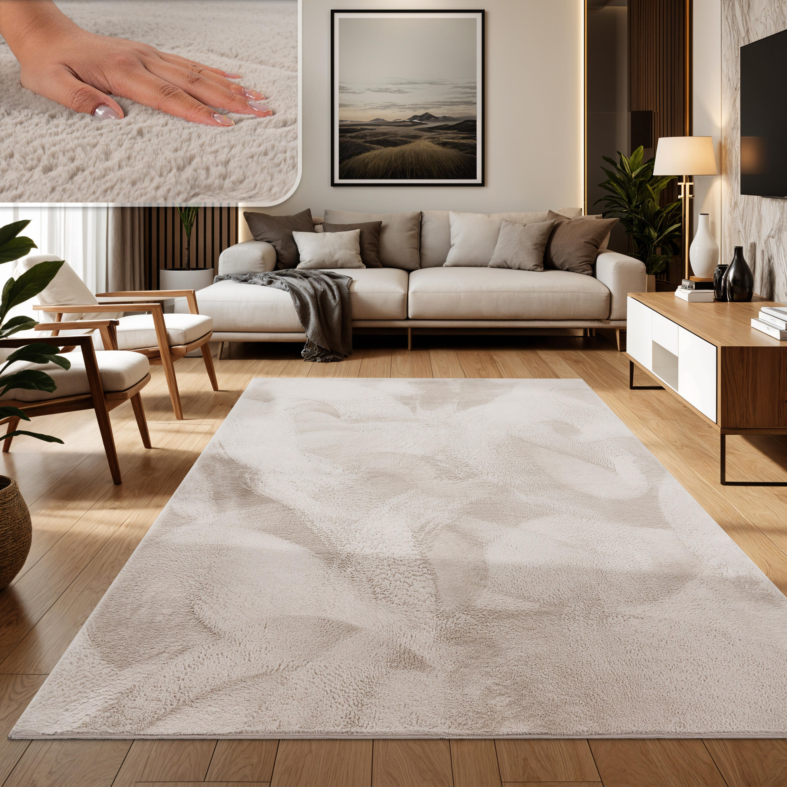 HOCHFLORTEPPICH 140/200 cm Soft 380 - Beige, Textil (140/200cm) - Paco Home