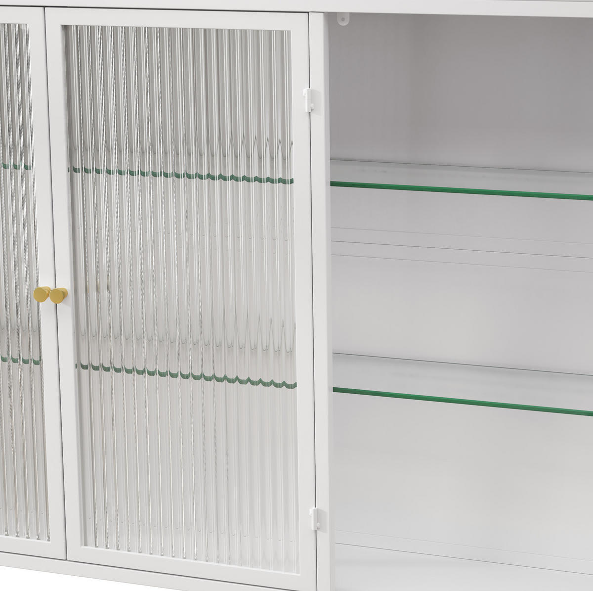 KÜCHENOBERSCHRANK 90/19.5/70 cm aus Glas Metall mit Glastüren, Weiß - Weiß, Glas (90/70/19.5cm) - Redom