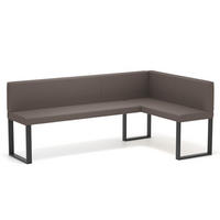 ECKBANK rechts SANA U Kunstleder glatt, 128/168 cm Braun - Braun, Kunststoff/Textil (128/168cm) - Idohome