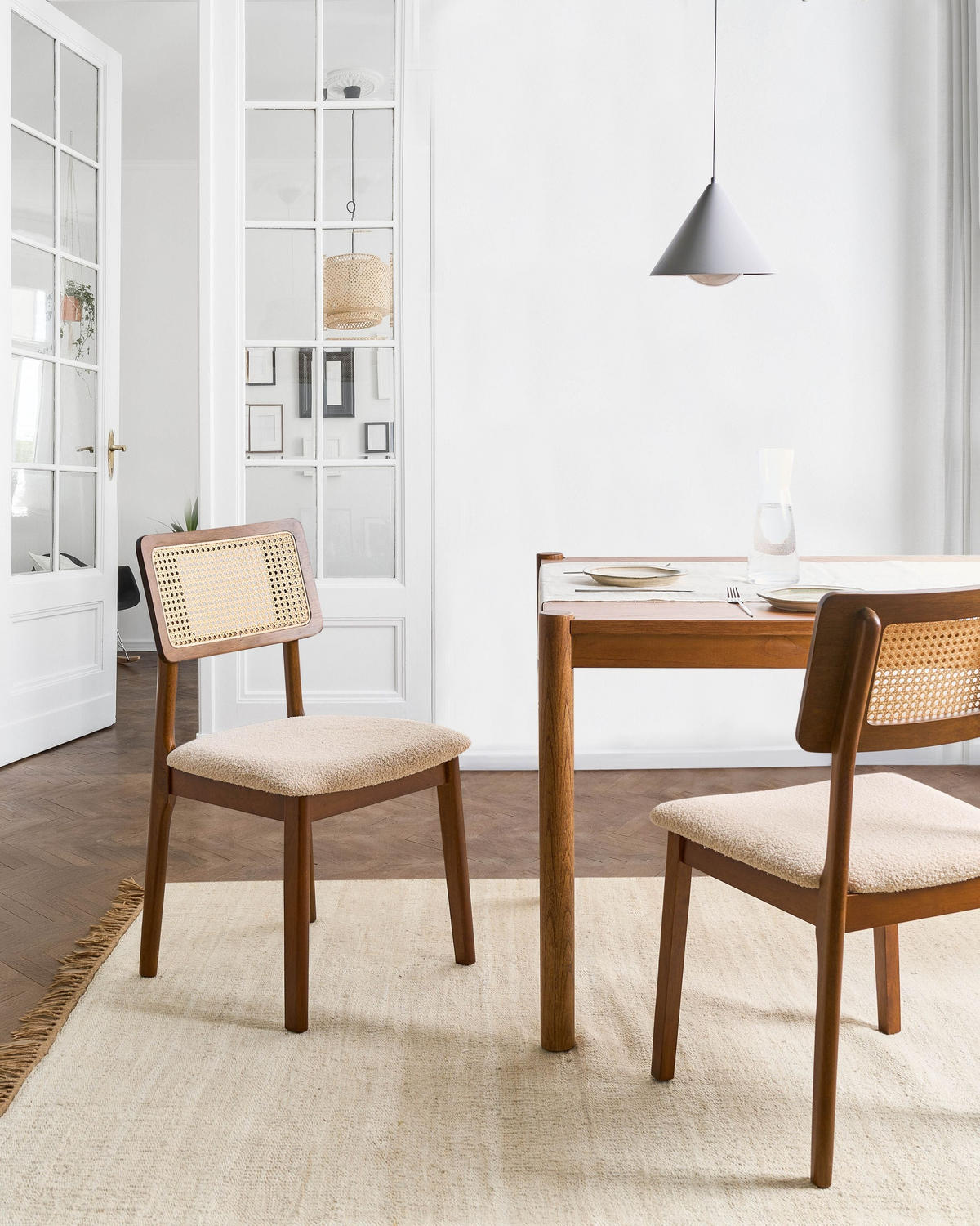 ESSZIMMERSTUHL 2er-Set Holz Braun/Hellbeige Embar - Beige, Holz (50/86/52cm) - Beliani