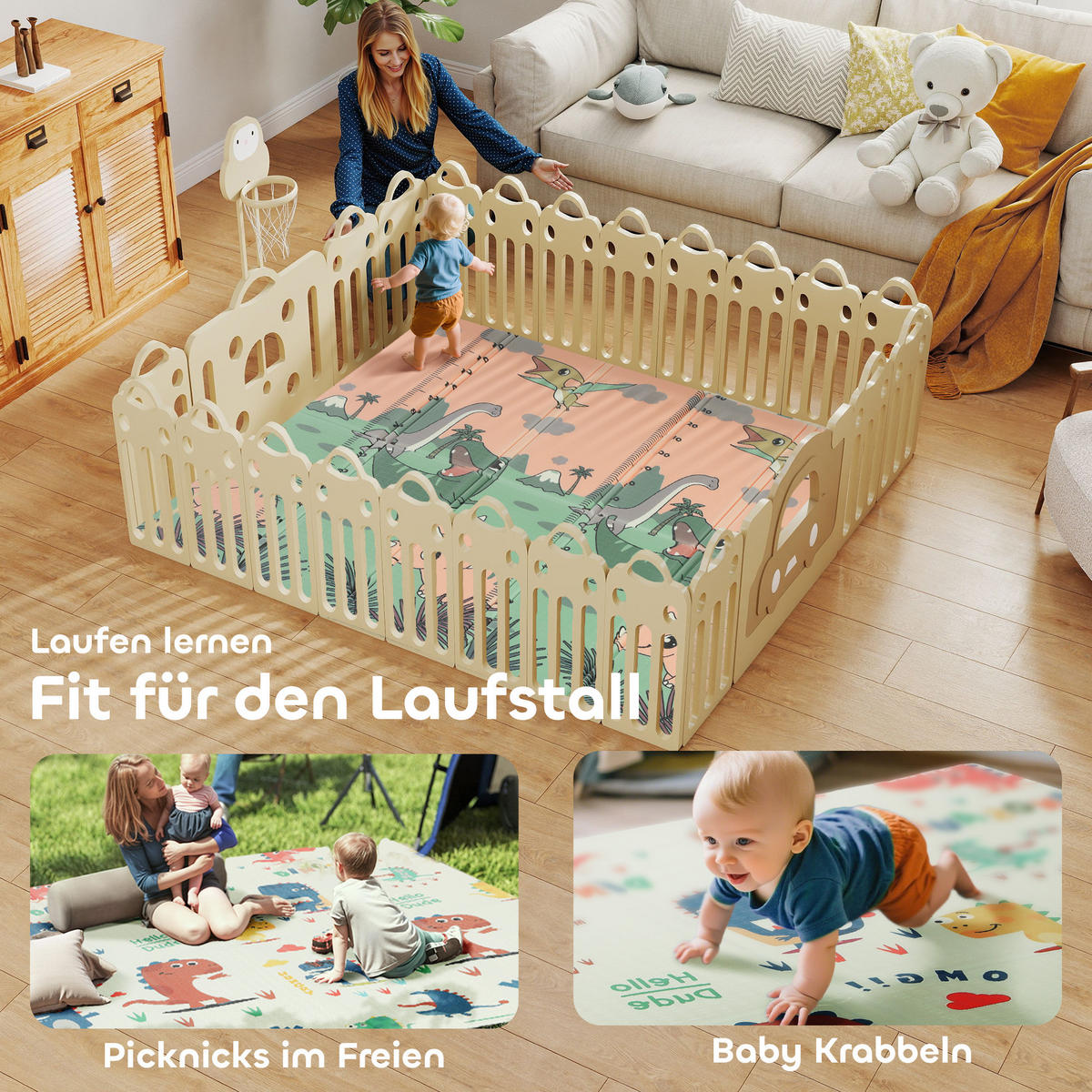 SPIELMATTE DE-10807 doppelseitig & faltbar Mehrfarbig - Multicolor, Kunststoff (176/196cm) - ComfortXL