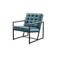 POLSTERSESSEL ARLY Blau Velvet - Blau/Schwarz, Textil (63/80/80cm) - KAWOLA