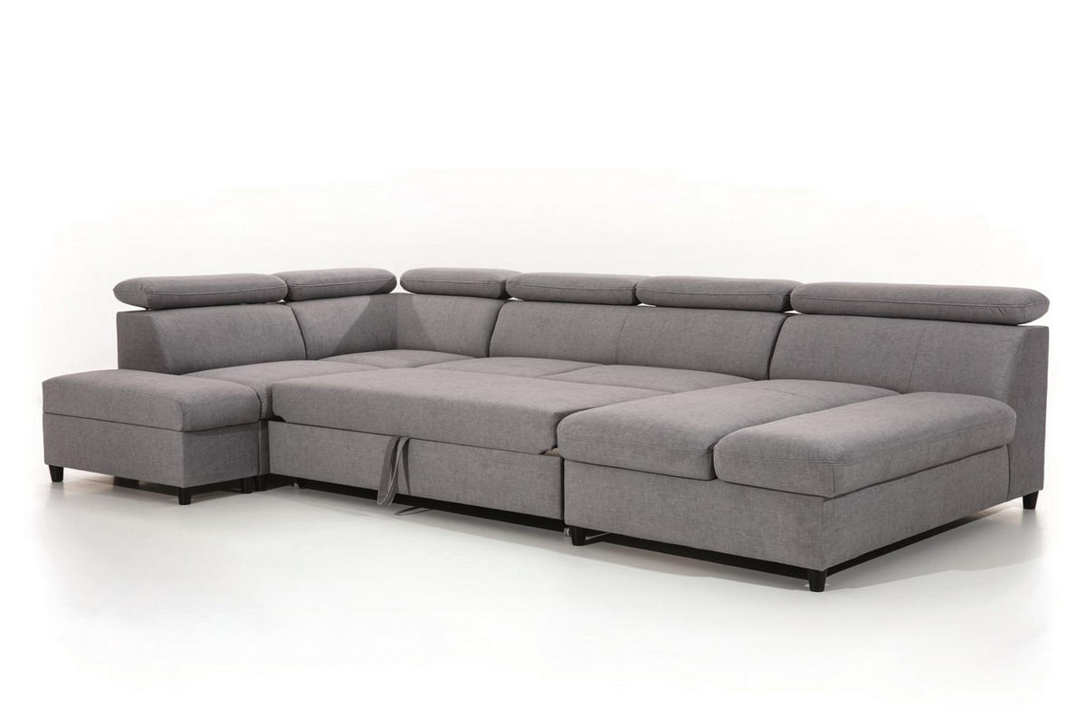 WOHNLANDSCHAFT Schlafsofa Anton - Rosa, Holzwerkstoff/Textil (342/96/205cm) - Fun Möbel