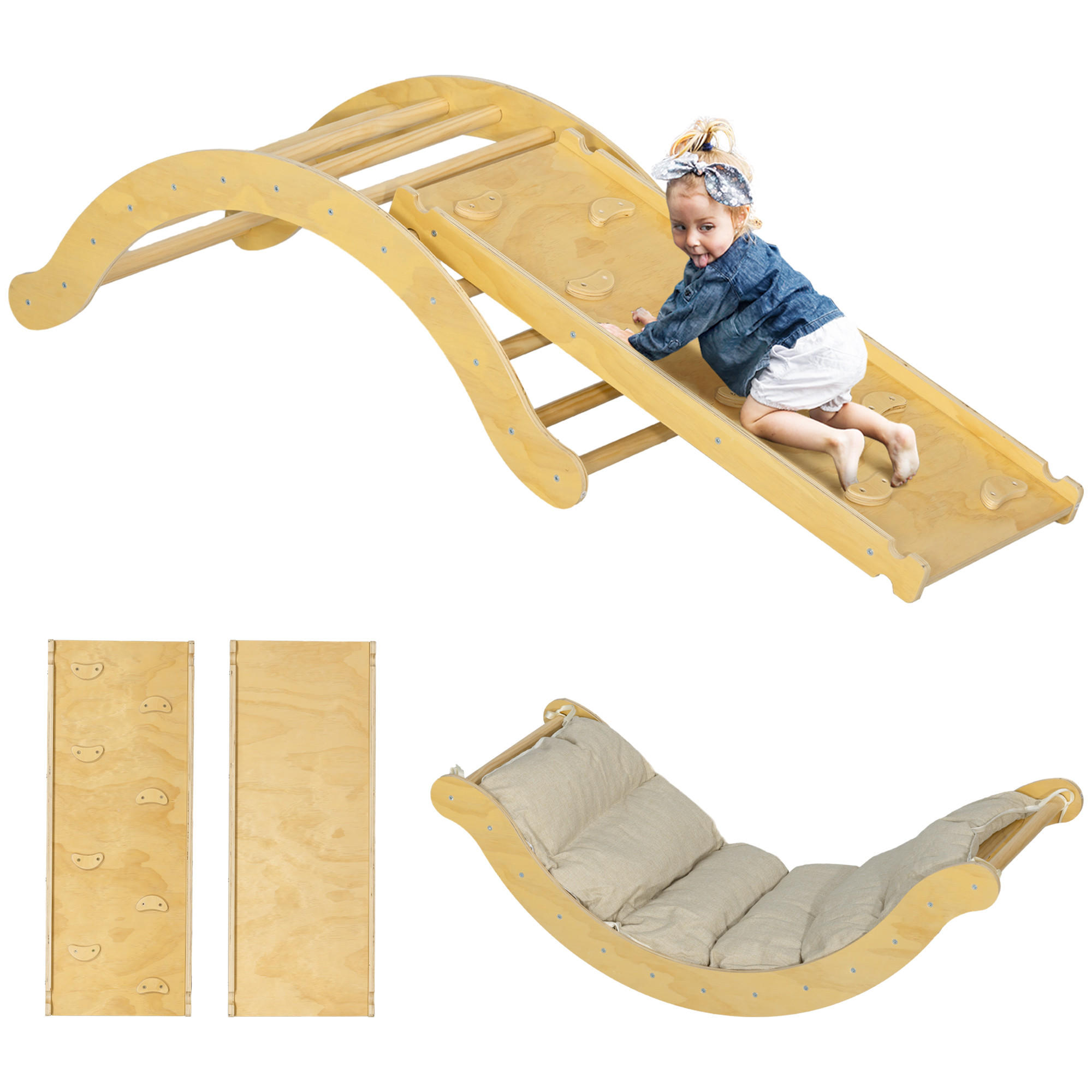 KLETTERGERÜST - Naturfarben, Holzwerkstoff (49.5/39.5/168cm) - AIYAPLAY