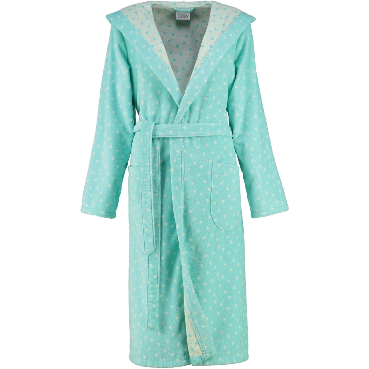BADEMANTEL DAMEN KAPUZE PUNKTE 5496 MINT - 43 - Grün, Textil (XLnull) - Cawoe
