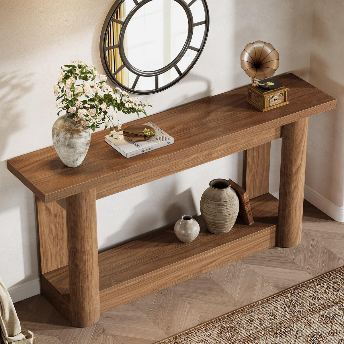 KONSOLENTISCH Holzoptik Braun 160×30×80 cm - Akaziefarben, Holzwerkstoff (30/160/90cm) - Quality Elegance