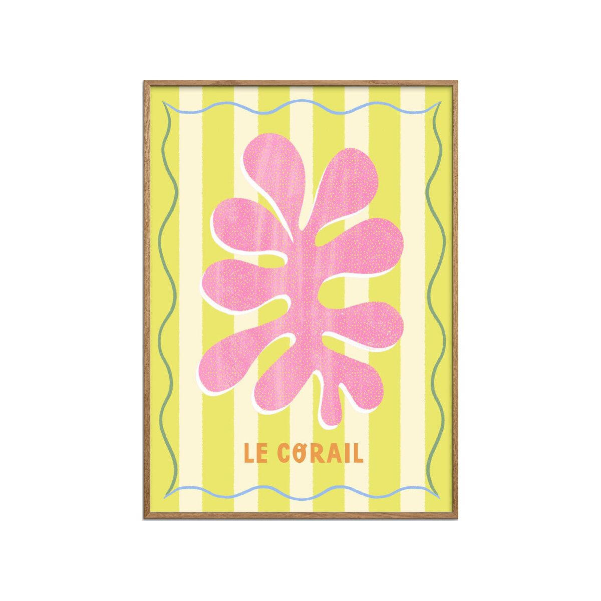 POSTER mit Rahmen Melissa Donne - Le Corail Lemon/Cream - Eichefarben/Multicolor, Holz/Papier (30/40cm) - Poster&Frame