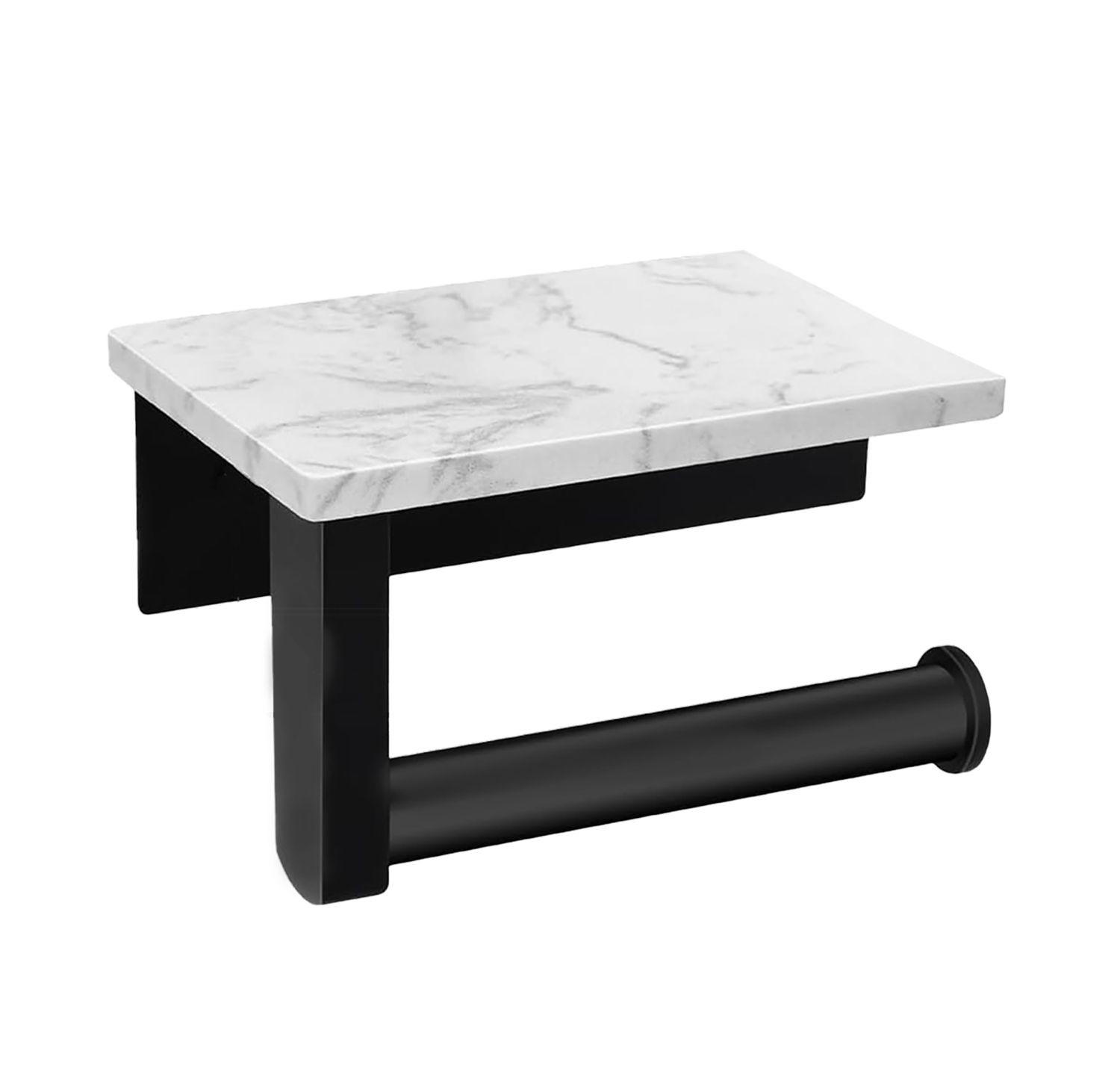 TOILETTENPAPIERHALTER Edelstahl mit Ablage - Multicolor, Metall (10/10/17cm) - Intirilife