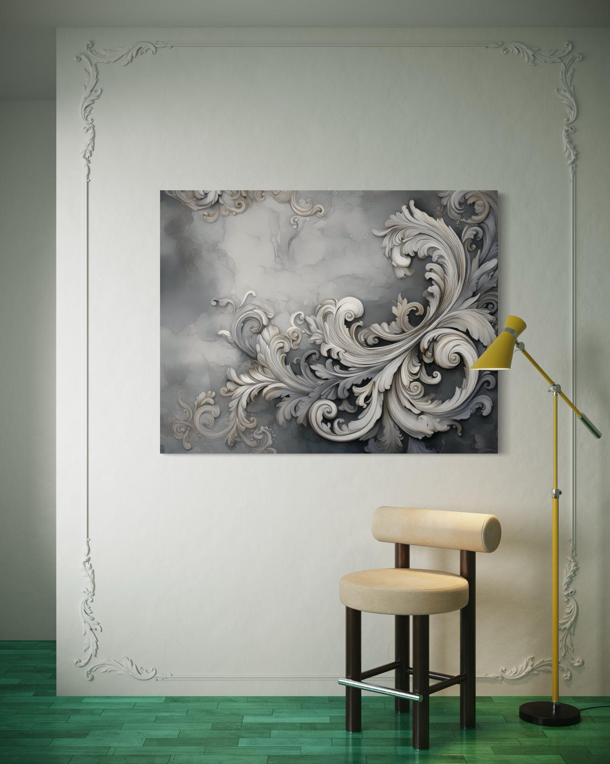 WANDBILD beton textur vintage - Grau, Textil (60/40cm) - Feeby