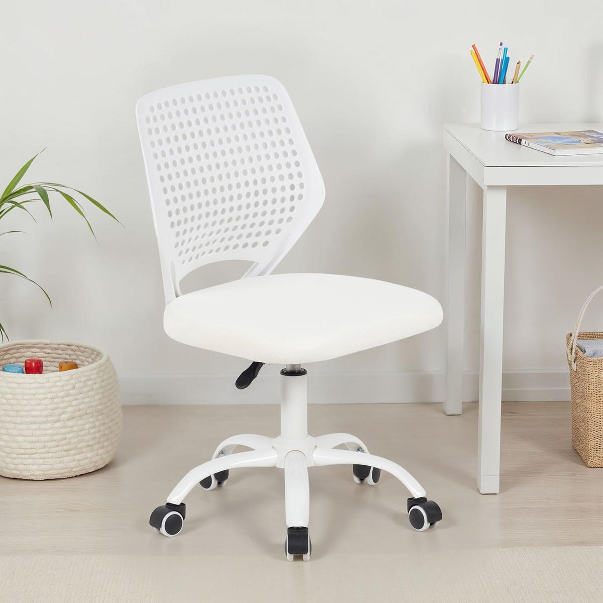 KINDERDREHSTUHL JADE weiß - Weiß, Textil (47/89/46cm) - IDIMEX