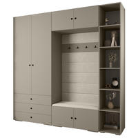 GARDEROBEN-SET 236,7/240/47 - Kaschmir/Schwarz, Holz/Kunststoff (240/236.7/47cm) - Abiks Möbel