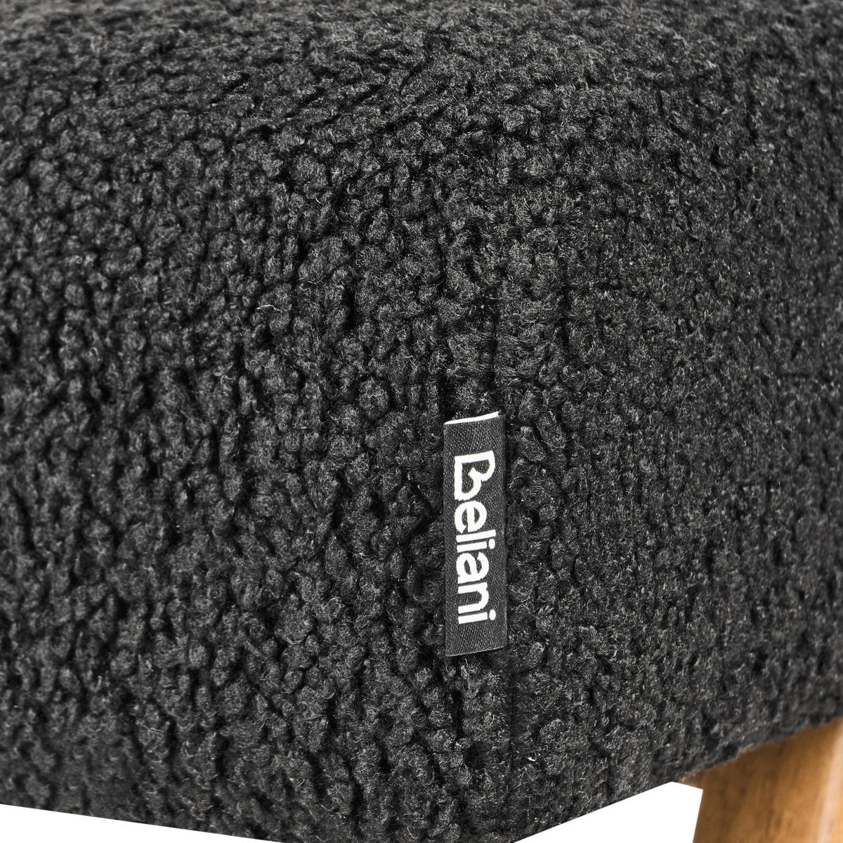POLSTERBANK Bouclé Schwarz/Hellbraun Tamre - Schwarz, Textil (118/48/46cm) - Beliani