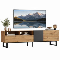 TV-SCHRANK mit 2 Schubladen 180 x 38 x 50 cm MDF Eiche Anthrazit - Schwarz, Holzwerkstoff (45.5/35/180cm) - Beauniv